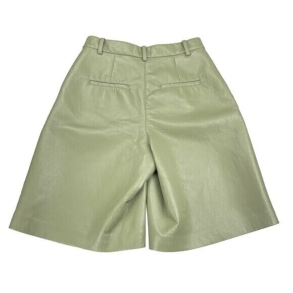 Aritzia Wilfred Limerick High Waisted Vegan Leather Shorts in Sage Size 00 - Picture 5 of 5